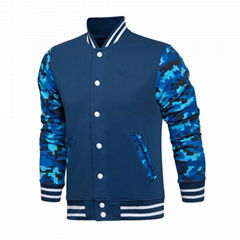 Hot Custom New HIgh Quality Cotton Color block Men Blank Varsity Baseball Track 