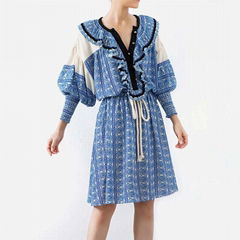 Fashion Vintage Print Summer Dress Women