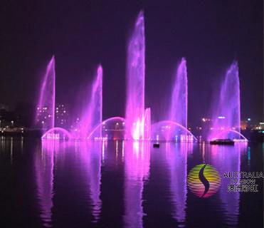 Lake Floating Music Dancing Water Fountain with Color Changing LED Lights  3