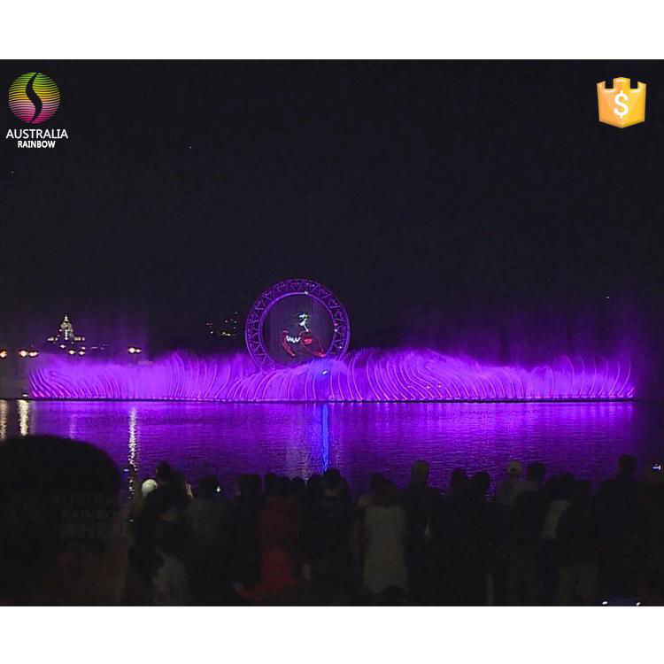 Outdoor Large Scale Multimedia Colorful Lights Dancing Fountain Floating in Lake