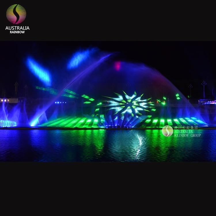 Large Outdoor Customized Water Dancing Musical Fountain with LED Light Holograph