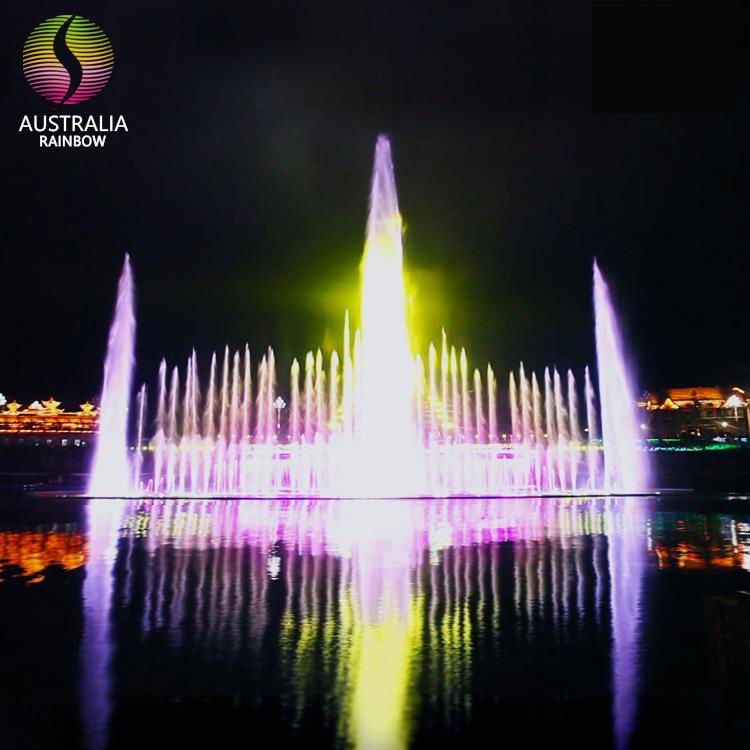 Large Outdoor Customized Water Dancing Musical Fountain with LED Light Holograph 5