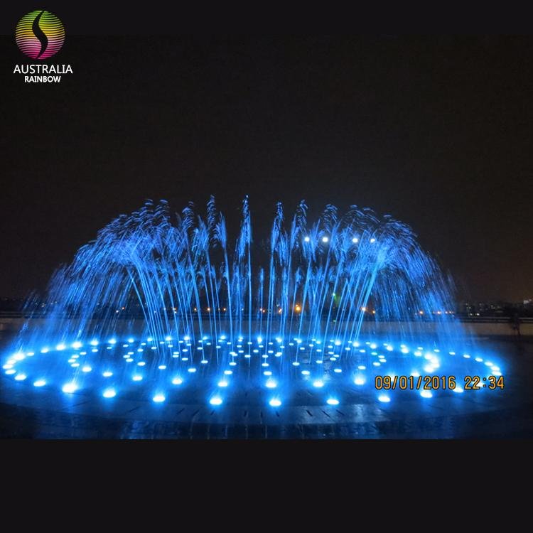 Hidden in Ground Pool Dry Fountain with Music and Colorful LED Lights 2