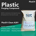 Plastic purging compound for injection