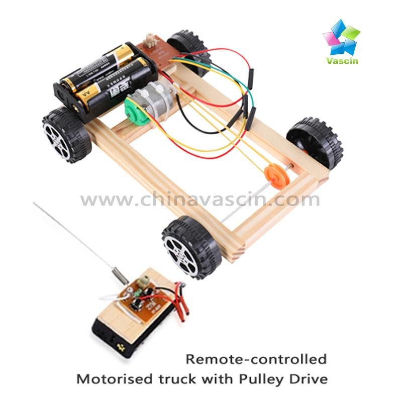 DIY Remote-controlled  Motorised truck with Pulley Drive