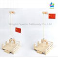 DIY Hand-cracked Flag Platform with Pulleys&Axles Learning Toys Educational kits 3