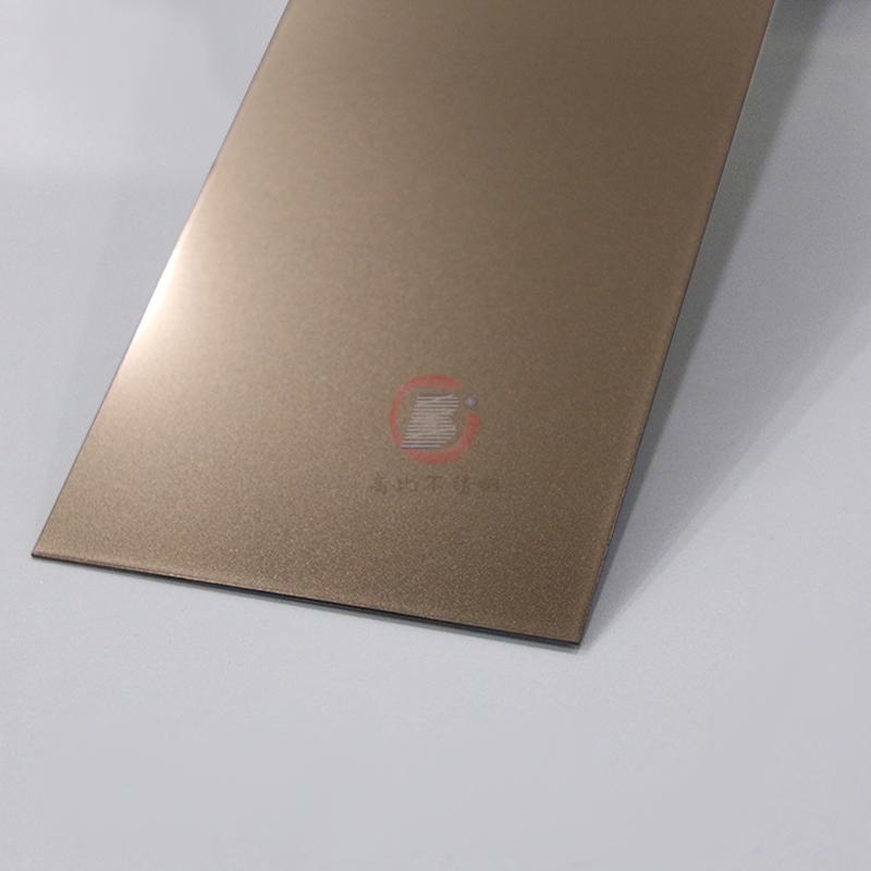 High-specific sandblasted rose gold stainless steel plate