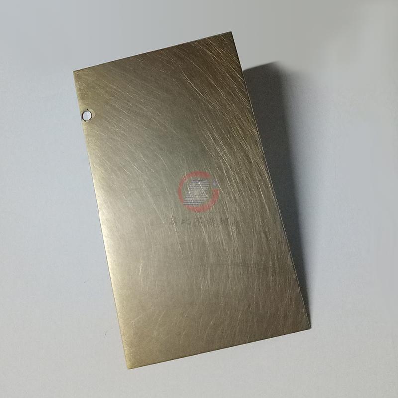 High ratio 304 bronze matte stainless steel sheet with random striations 2