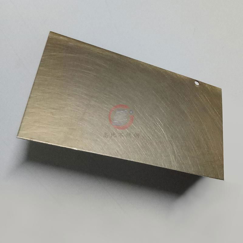 High ratio 304 bronze matte stainless steel sheet with random striations 3