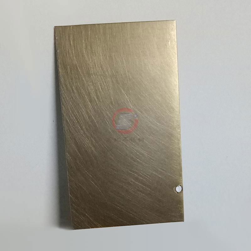 High ratio 304 bronze matte stainless steel sheet with random striations 5