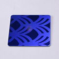 High Ratio 316 sapphire blue stainless steel sandblasted etching plate