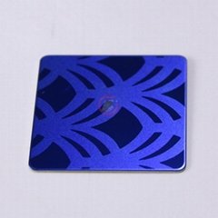 High Ratio 316 sapphire blue stainless steel sandblasted etching plate