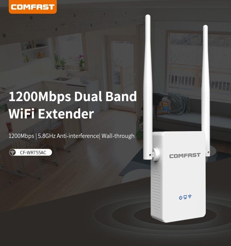 Comfast CF-WR755AC 1200mbps High Speed Wireless Wifi Extender Booster Repeater 3