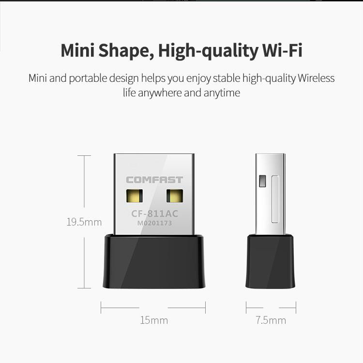 Comfast CF-811AC 650mbps RTL8811CU 802.11 AC USB Wifi Adapter 4