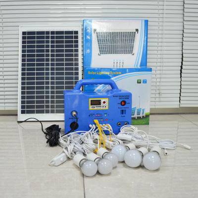 30W Home Solar Power System Solar Power Generator with DC Fan TV MP3 FM 5