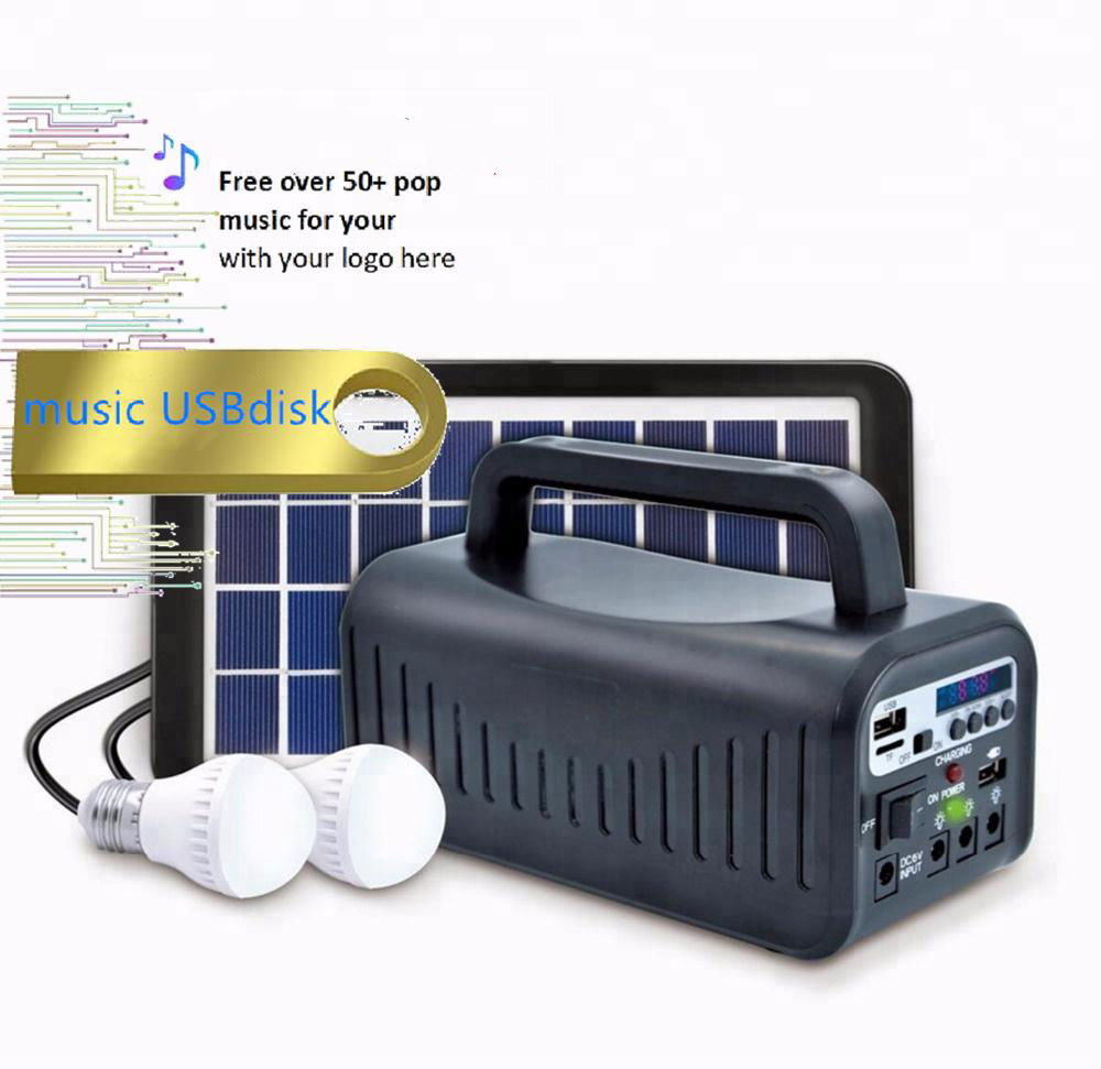 solar power system solar lighting kits with MP3 player FM radio bluetooth speake 4