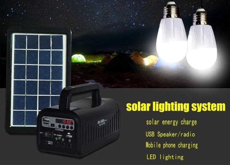 solar power system solar lighting kits with MP3 player FM radio bluetooth speake 5