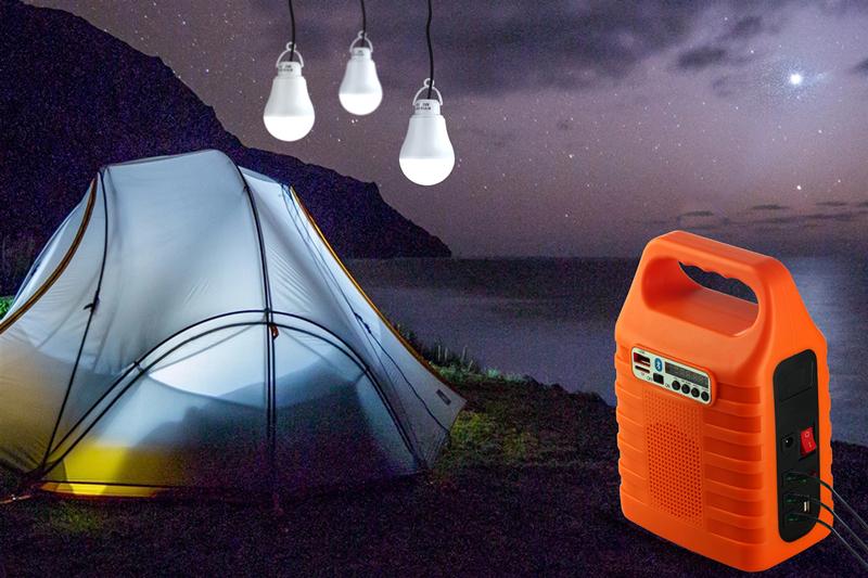 Home Portable Solar System Solar Generator with MP3 player FM radio