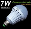 LED Emergency Lighting 7W LED Bulbs Commercial Home Lighting Lithium Battery 4