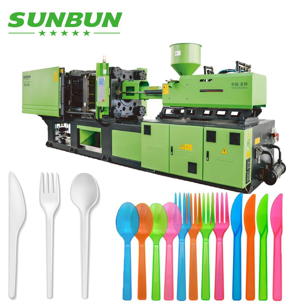 Sunbun high speed disposible fork spoon making injection molding machine 