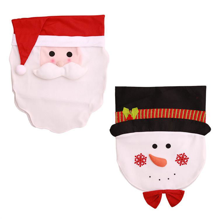 Hot Selling 2019 Santa Claus Snowman Chair Covers 48*66cm Christmas Dinner Table