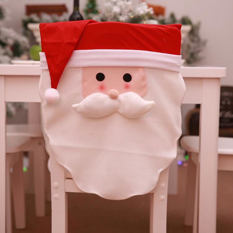 Hot Selling 2019 Santa Claus Snowman Chair Covers 48*66cm Christmas Dinner Table 5