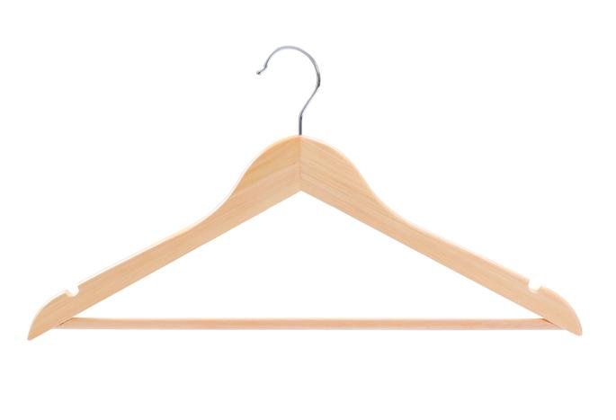 wooden clothes hangers with bar 3