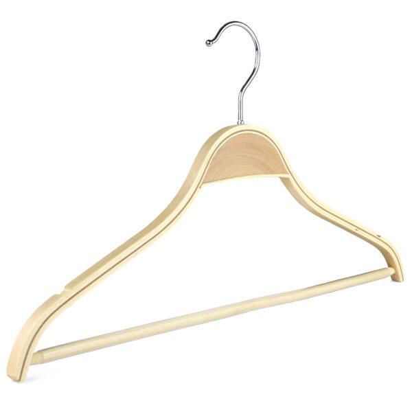 wooden clothes hangers with bar 3