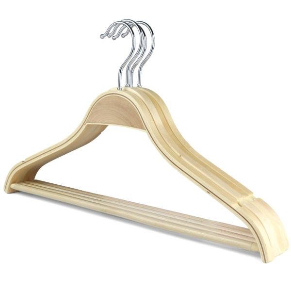 wooden clothes hangers with bar 4