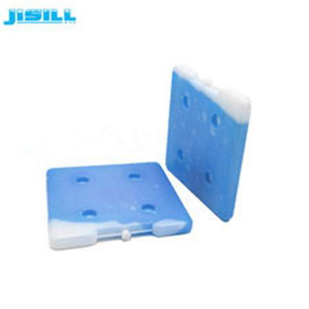 High quality square shape 26*26*2.5 cm HDPE hard plastic reusable ice brick gel  3