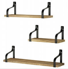 Floating Shelves Wall Mounted bracket Rustic Wood Wall Storage Shelves