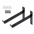 Heavy Duty Rustic Industrial Farmhouse Iron Metal Wall Floating Shelf Bracket  3