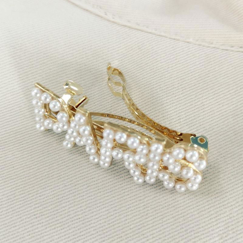 Letter Hairpin Pearl Hairclip Jewel Accessory 3