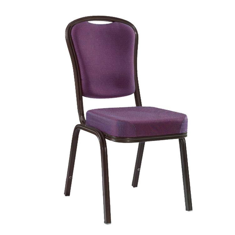 Customized luxury purple velvet fabric aluminium stacking banquet chair cheap