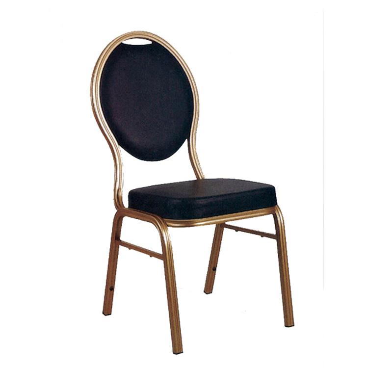 Customized oval back black banquet chair wedding stacking