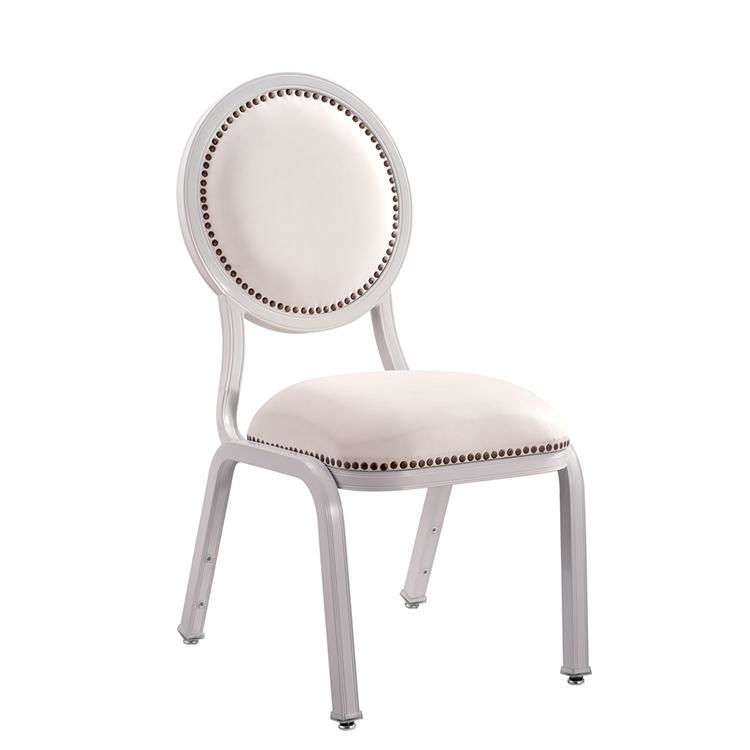 Wholesale nailed round back white banquet chair for wedding restaurant hotels