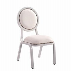 Wholesale nailed round back white banquet chair for wedding restaurant hotels