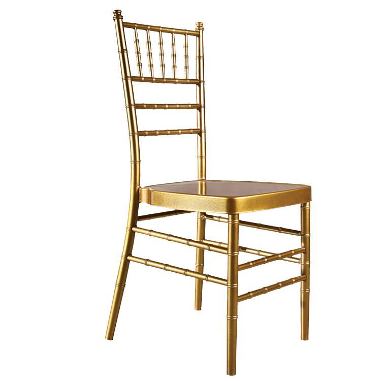 China hotel wedding furniture stackable gold aluminium chiavari chair