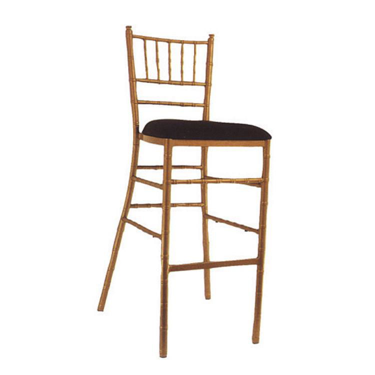 High quality stacking metal chivari bamboo bar stool chair for banquet wedding