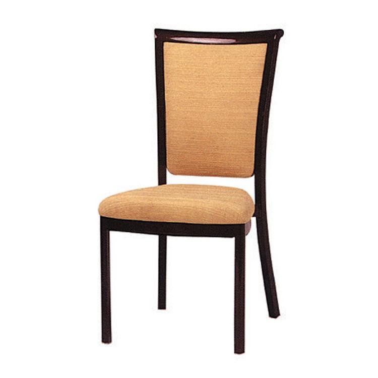 Modern fabric aluminium imitated wood stacking restaurant dining chair