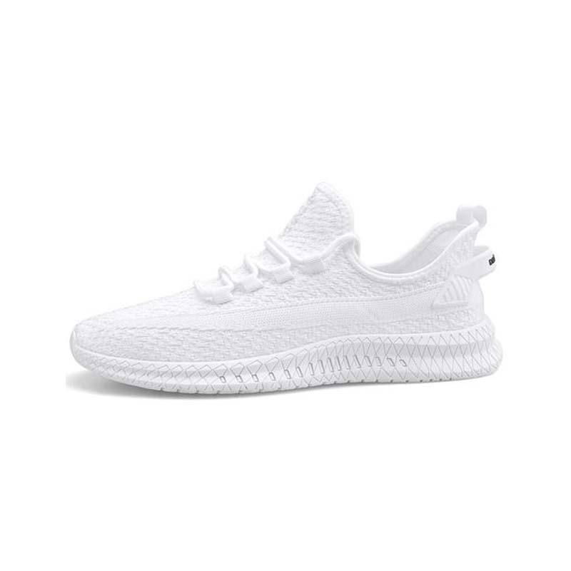 white 2019 autumn new breathable fly-knit sneakers men's shoes Korean fashion 2