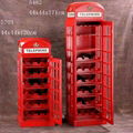 British Telephone Booth Wine Cabinet Retro Style Bar Wine Cabinet