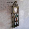 Antique Brushed Shield Shape Wooden Wall Clock With Display Rack Wall Mounted