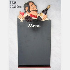 Wooden Menu Board With Embossing Resin Crab Figurine For Bar Restaurant