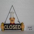 Wall Signpost For Restaurant Closed And Open Resin Hand Painting Wall Decors