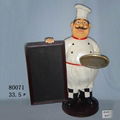 Chef Holding Menu Board And Tray Doorman Statue Welcoming board 4