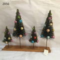 Artificial Glittery Sisal Brush Tree With Shiny Ball Ornaments Xmas Party Decors