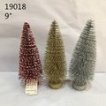Artificial Glittery Sisal Brush Tree With Shiny Ball Ornaments Xmas Party Decors