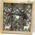 Lighted Frame Ar Wood Framed Christmas Tree With Reindeer Snowflake