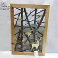 Lighted Frame Ar Wood Framed Christmas Tree With Reindeer Snowflake